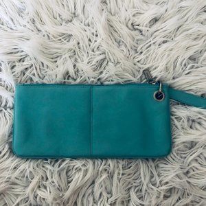 HOBO Blue Leather Wristlet